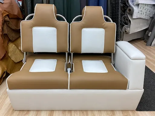 boat seats with marine-grade vinyl upholstery
